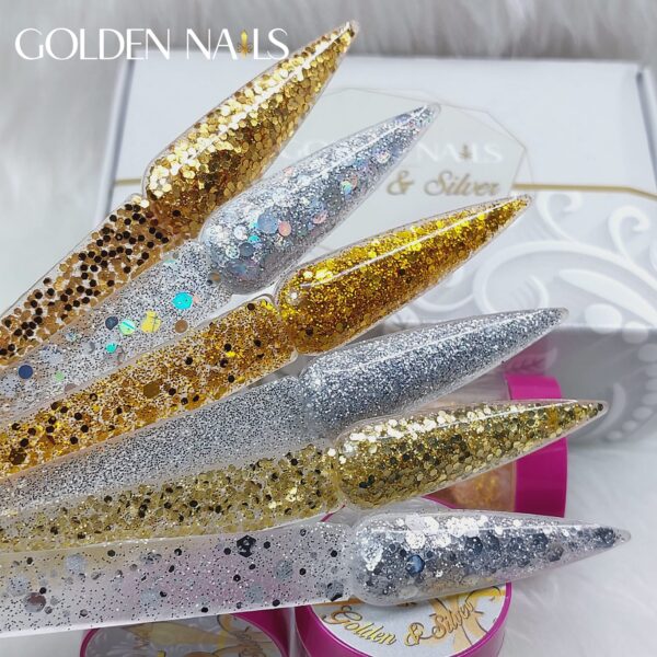 Acrílicos 6 pz Golden & Silver