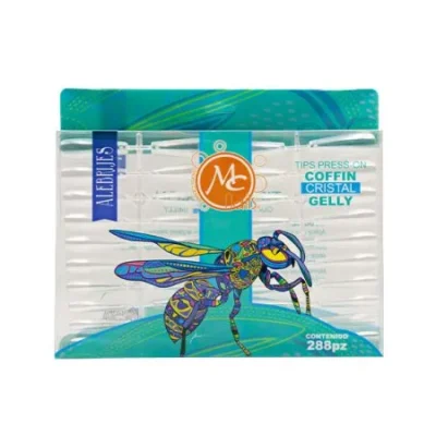 gellcoffin Tips Press On Coffin Cristal GELLY 288 Pz