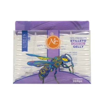 gellystiletto Tips Press On Stilleto Cristal GELLY 288 Pz