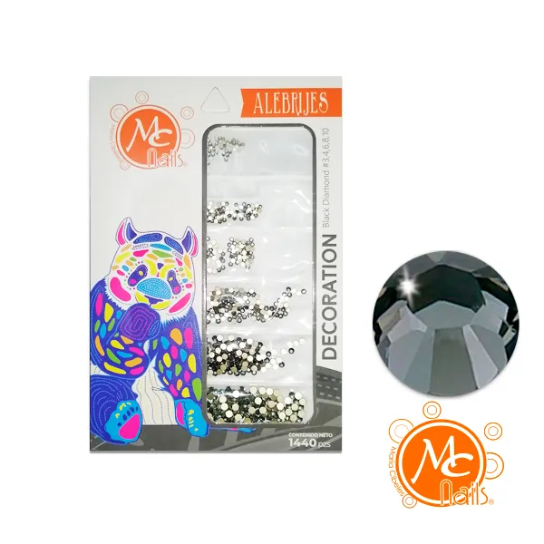 mccristalnegro Paquete 1440 Cristales MC Nails Black