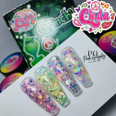 Acrílicos de 4 pz Chula Nails Grinch