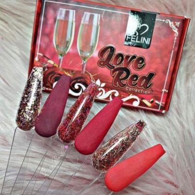 Acrílicos de 6 pz Felini Love Red