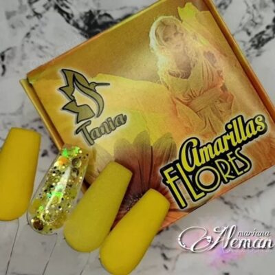 Acrílicos de 4 pz Tania Flores Amarillas