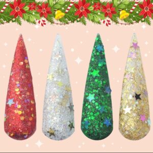 Acrílicos de 4 pz Princess Noche Buena